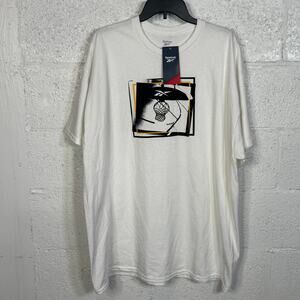 Reebok Men's B-Ball Hoop Graphic Cotton Short Sleeve T-shirt, white 2XL